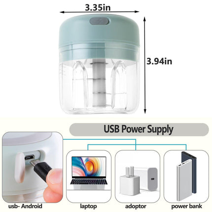 Compact Electric Garlic Chopper with Quick-Slice Technology and Adjustable Capacity