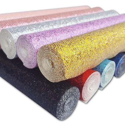 Golden Glittered Checkered Fabric Roll - Ignite Your Artistic Inspiration