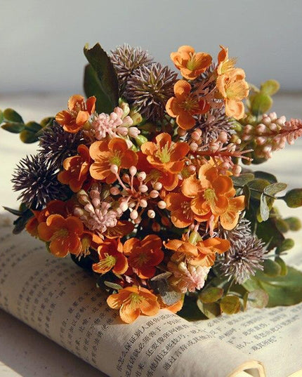 Nordic Elegance Hydrangea and Fruit Silk Floral Display