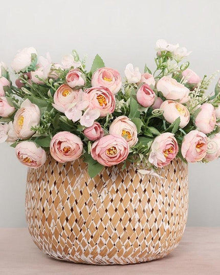 Lifelike Faux Peony Bouquet - 30cm, 7 Vibrant Colors