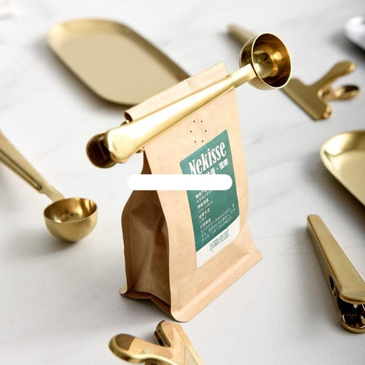 Golden Espresso Elegance Clip Spoon - Elevate Your Coffee Ritual