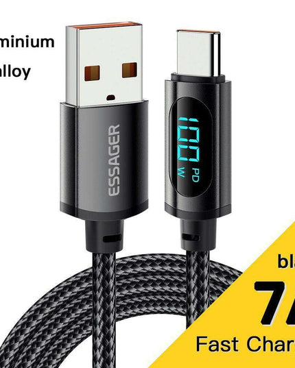 Essager Advanced Smart LED USB C Charging Cable - Rapid 100W Power & High-Speed Data Transfer