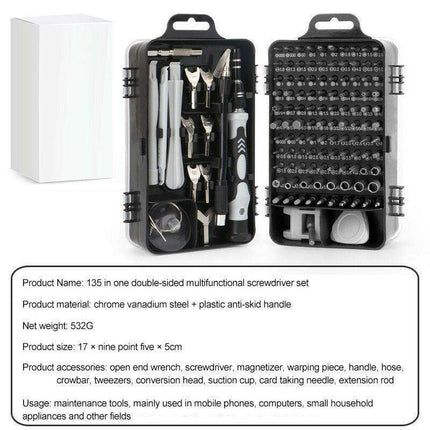 Comprehensive 135-Piece Screwdriver Set for All Your DIY Repairs