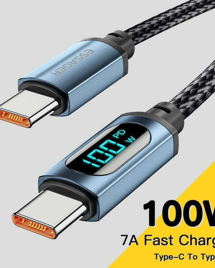 Essager Advanced Smart LED USB C Charging Cable - Rapid 100W Power & High-Speed Data Transfer