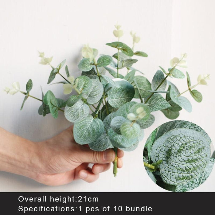 Elegant Artificial Eucalyptus Greenery Set - 10 Pieces for Stylish Home Decor