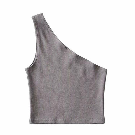 Chic One-Shoulder Summer Crop Top for Effortless Elegance