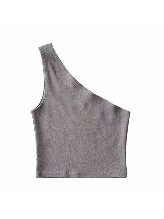 Chic One-Shoulder Summer Crop Top for Effortless Elegance