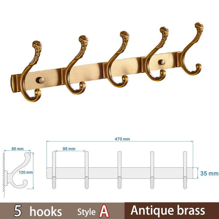 Opulent Botanical Antique Brass Towel Rack