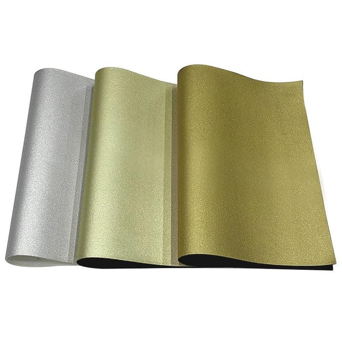 Elegant Frost Metallic Synthetic Leather Sheets