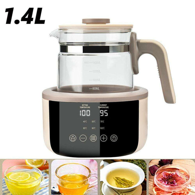 Smart Touch Glass Electric Kettle - 1.4L Rapid Boiling Multi-Function Cooking Pot