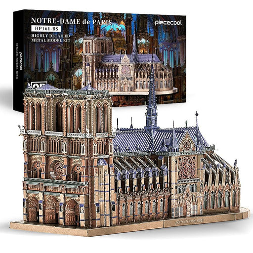 Notre Dame Cathedral Metal Puzzle Building Kit for Adults - 3D DIY Model Set with Assembly Tools
