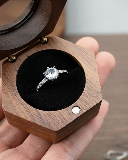 Vintage-Inspired Travel Jewelry Box with Ring Holder - Elegant Storage for Special Occasions