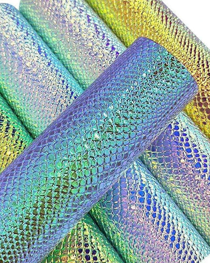 Iridescent Python Scale Holographic PU Fabric - Unleash Your Creative Potential