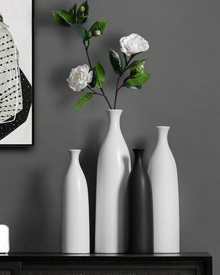 Elegant Tall Black Ceramic Vase - Available in Multiple Sizes for Stunning Decor