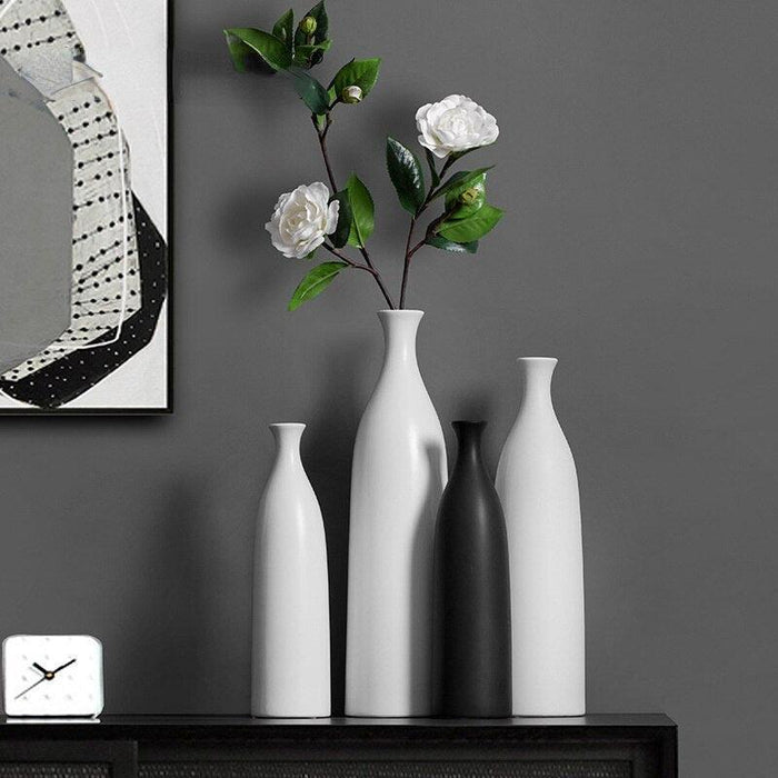 Elegant Tall Black Ceramic Vase - Available in Multiple Sizes for Stunning Decor