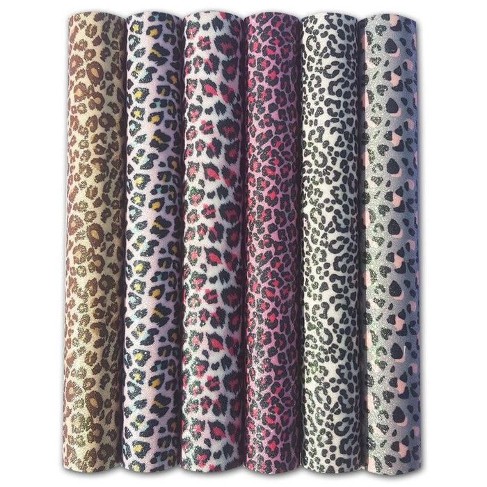 Leopard Print Glitter Synthetic Leather Crafting Roll: Elevate Your DIY Projects