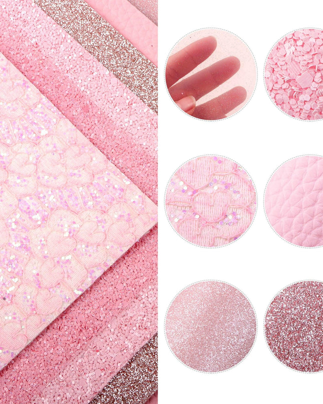 Elegant Pink Lychee Glitter Faux Leather Craft Sheets for Stunning DIY Projects