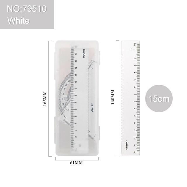 Geometry Precision Metal Ruler Set with Protractor for Designers