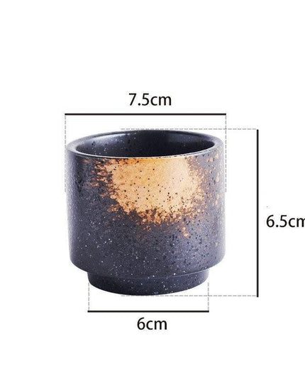 Elegant Artisan Japanese Large Ceramic Tea Cup with Unique Glaze Finish