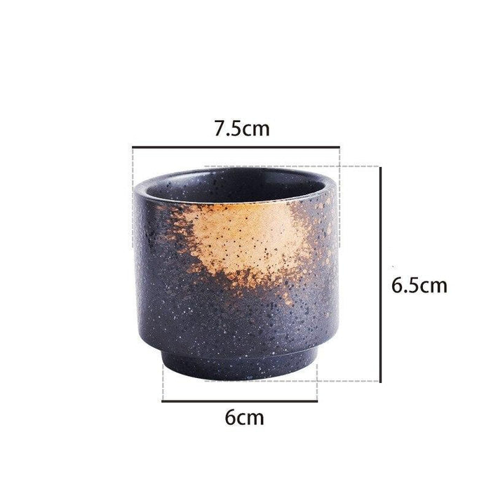 Artisan Japanese Large Ceramic Tea Cup with Unique Glazed Finish