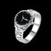 925 Silver Crystal Watch Ring - Shining Elegance for All Events
