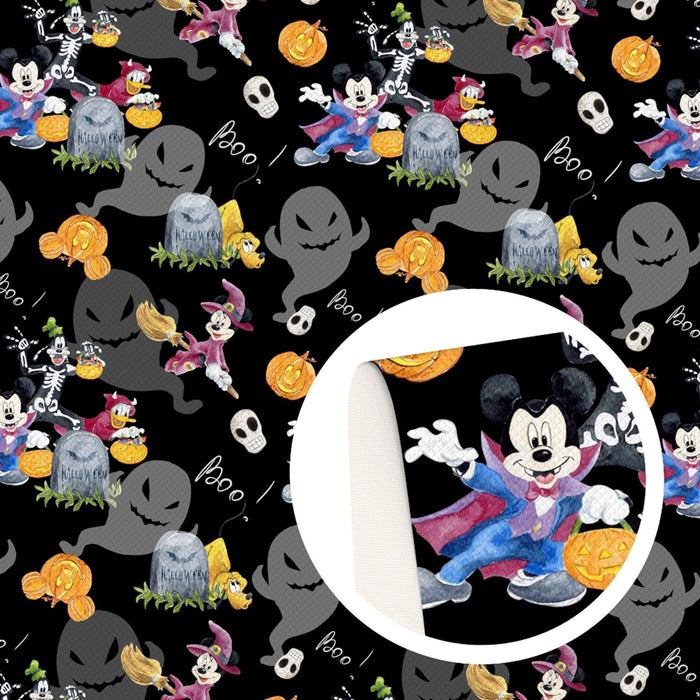 Magical Mickey Mouse Halloween Faux Leather Sheets - DIY Crafting Essentials for Enchanting Projects