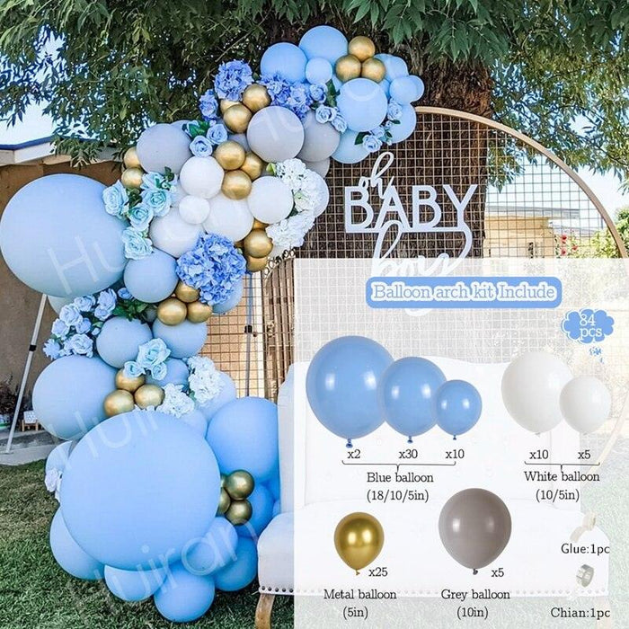 Elegant Blue Macaron Balloon Arch Kit - Transform Your Celebrations with Luxurious Style