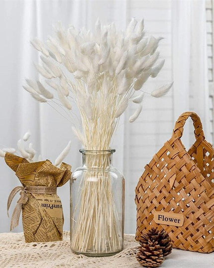 Whimsical Dried Bunny Tail Floral Arrangement - Elegant Home Decor