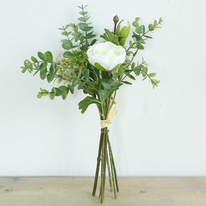 Luxurious Silk Rose and Baby's Breath Bouquet Set for Sophisticated Home and Event Decor