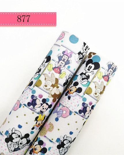 Cartoon-Inspired Faux Leather Craft Rolls - Set of 2 - 20x134cm Each
