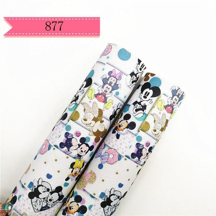 Crafty Cartoon Print Faux Leather Crafting Rolls Set - 20*134cm x 2