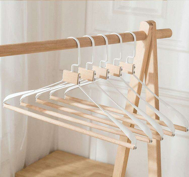 Chic Wooden Hanger Set with Wide Shoulders for Stylish Closet Storage