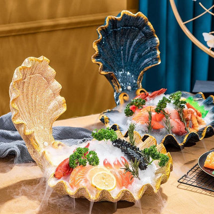 Oceanic Luxe Conch Sashimi Display Plate