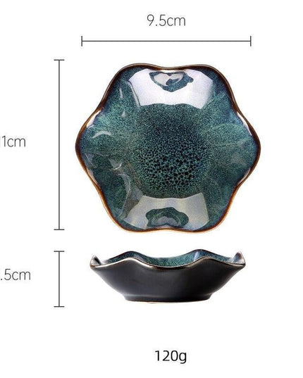 Sophisticated Japanese Lotus Leaf Ceramic Dining Set for Exquisite Table Styling