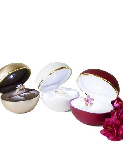 Charming LED Egg-Shaped Ring Box for Stunning Jewelry Presentation