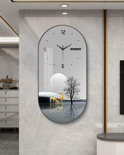Chic Botanical Elegance - Sophisticated Wall Clock for Home and Dining Spaces