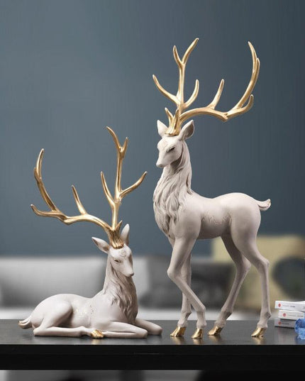 Nordic Graceful Deer Sculpture: Infuse Artistic Charm into Your Home