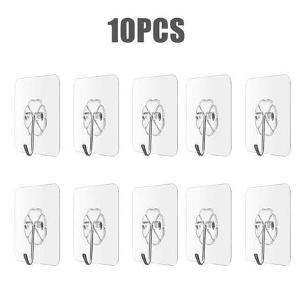 Transparent Self-Adhesive Hooks Set: 10 Durable and Space-Saving Solutions