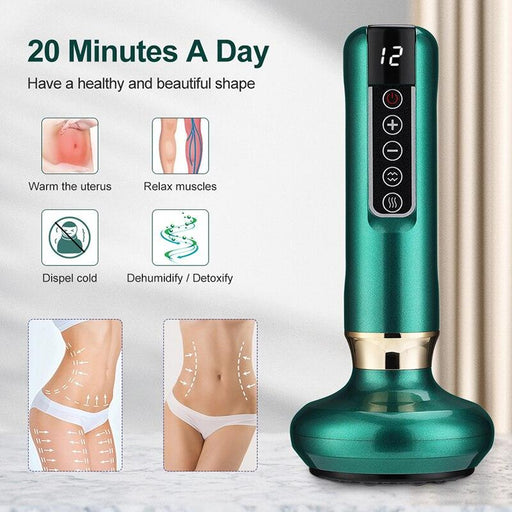 Electric Vacuum Cupping Massage Body Cups Anti-Cellulite Therapy Massager for Body Electric Guasha Scraping Fat Burning Slimming-0-Très Elite-Green-Très Elite
