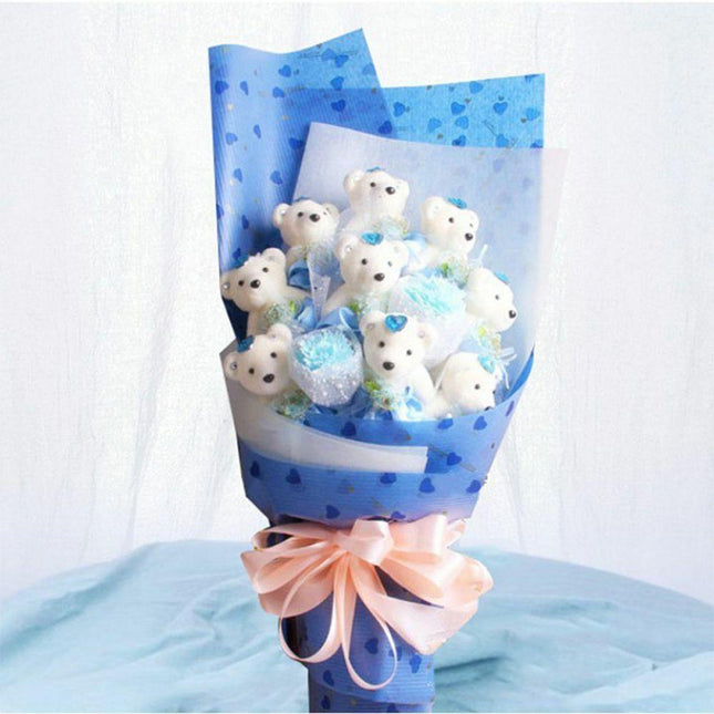 Floral Teddy Bear Celebration Bundle - Set of 10