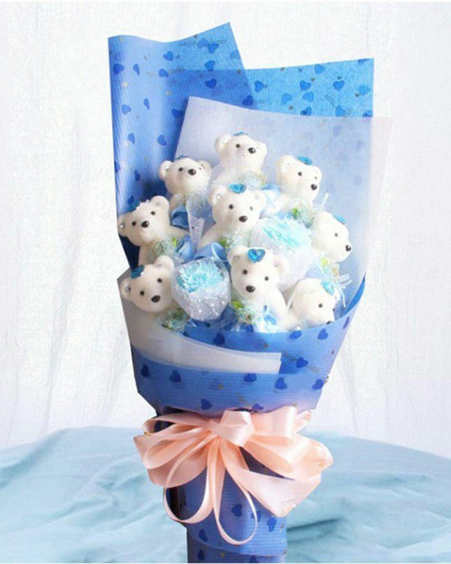 Floral Teddy Bear Celebration Bundle - Set of 10