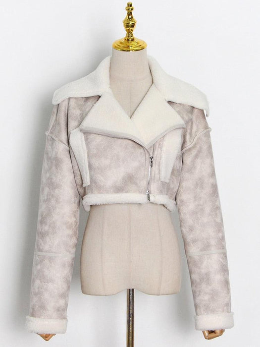 Sophisticated Autumn Elegance: Luxe Colorblock Patchwork Jacket