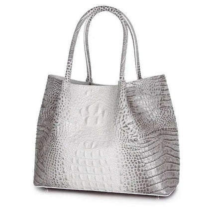 Luxurious Crocodile Pattern Leather Handbag for Stylish Women