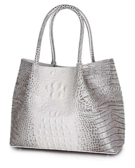 Luxurious Crocodile Pattern Leather Handbag for Stylish Women