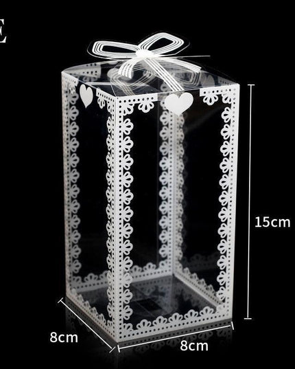 Chic Transparent Lace Design PVC Gift Boxes - Set of 10 for Elegant Gift Presentation