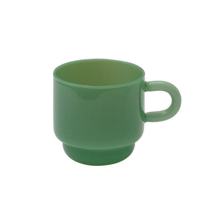 Jade Elegance: Retro Nordic Glass Mug Collection