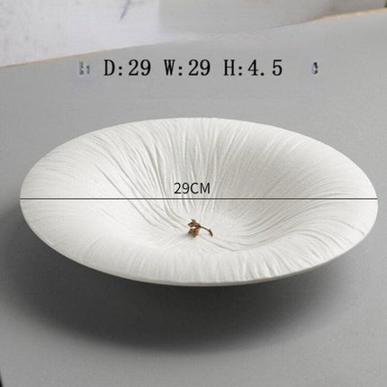 Elegant Handcrafted Ceramic Steak Plate with Unique Volcanic Design