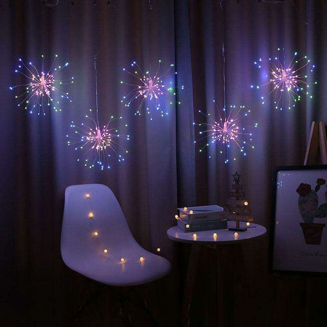 500LEDs Holiday Fireworks Fairy Lights - Versatile Curtain String Light for Enchanting Bedroom Decor with 8 Custom Functions