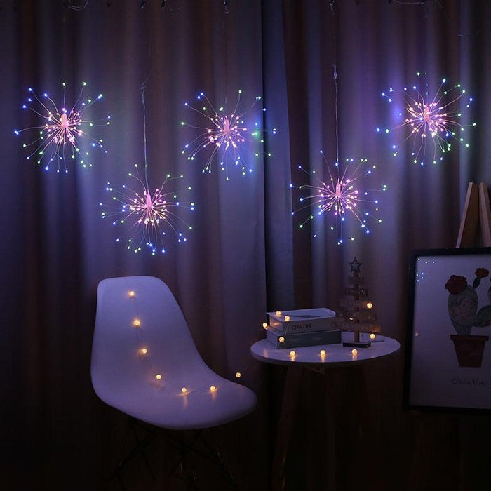 Christmas Garland Fireworks Fairy Lights - 500LEDs Curtain String Light for Xmas and New Year Bedroom Decor