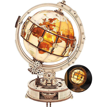Illuminated 3D Globe Puzzle Lamp - A Stunning Fusion of Light and Educational Artistry for Your Home